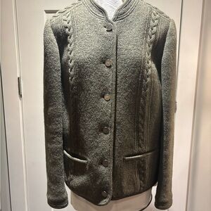Sage green Button-Up Wool Jacket vintage Tyrolania.